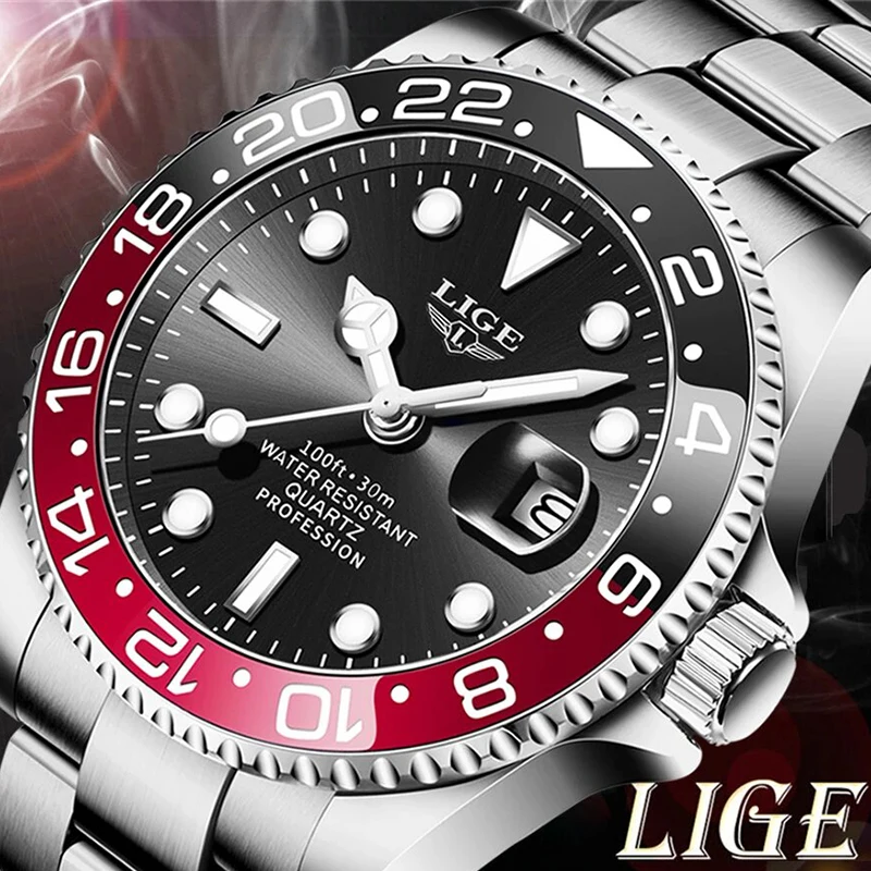 LIGE 2026 Herrenuhren, Business, formell, luxuriös, Quarz-Armbanduhr, Leuchtkalender, modische Geschenkuhren für Männer, reloj hommes + BOX Image
