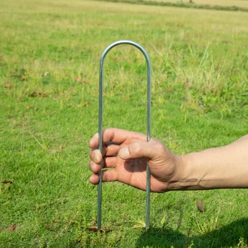 Premium Schwerlast U-förmige Windfeste Bodenheringe, Verzinkte Zeltheringe für Outdoor-Camping, für Garten-Überdachung Trampolin-Befestigung Image
