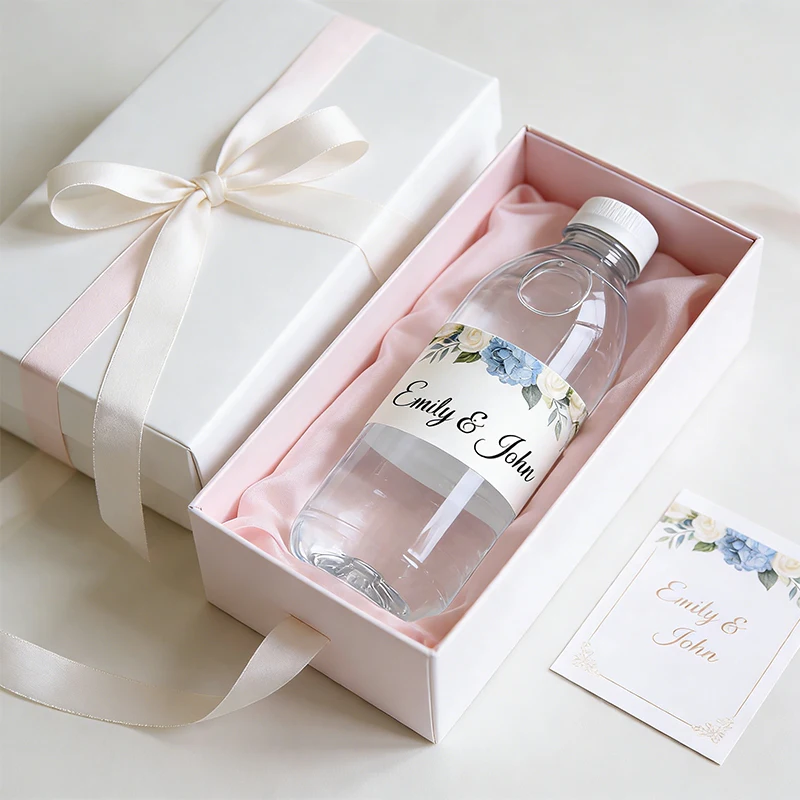 24 Stück Wasserflaschenetiketten, selbstklebende Aufkleber für Süßigkeitenverpackungen, individueller Text, Datum und Name, Brautparty-Dekoration, personalisiert Image
