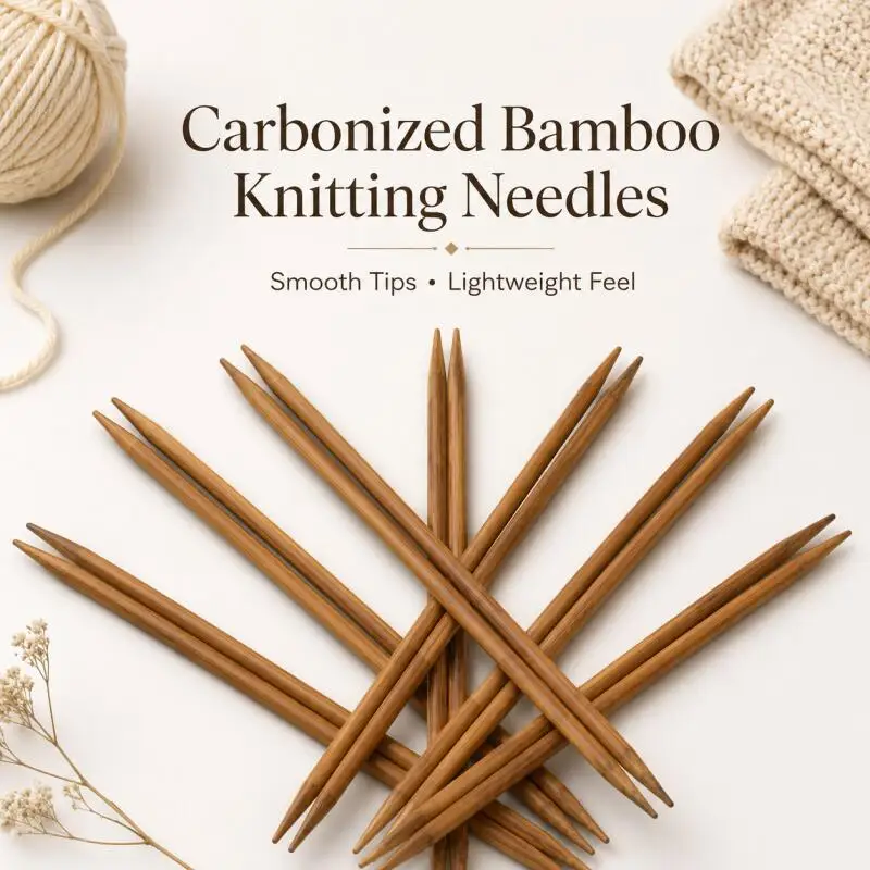 2/4 Stück 3-10mm Bambus-Stricknadeln, Rund- und Geradnadel-Set für Handstricken von Pullover, Schal, Mütze, DIY-Socken-Werkzeuge Image