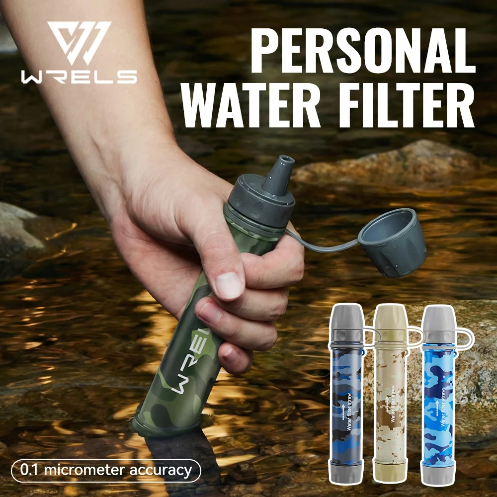 WRELS Tragbarer Wasserfilter für den Außenbereich, Camping-Wasserreiniger, Reinigung von Trinkwasser für Überlebens- oder Notfallvorräte Image