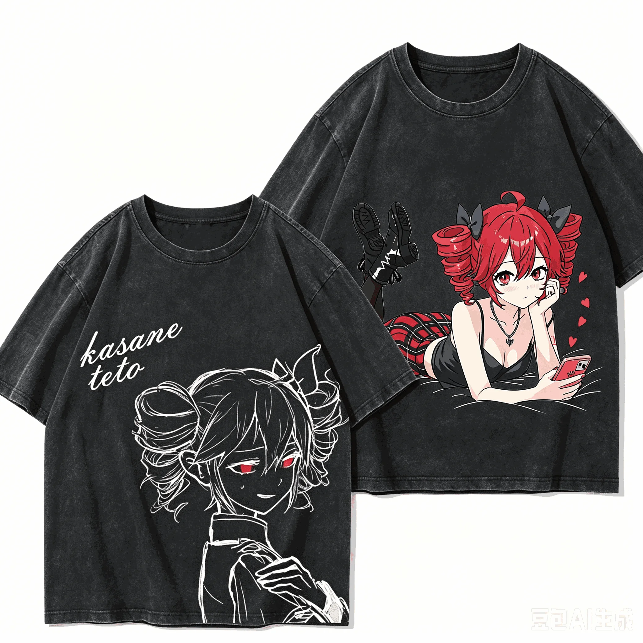 Kasane Teto Washed T-Shirt Anime Lover Harajuku Neues Modell Oversized Vintage Loose Streetwear Klassisch Unisex Heißes Produkt Weiches Geschenk Image