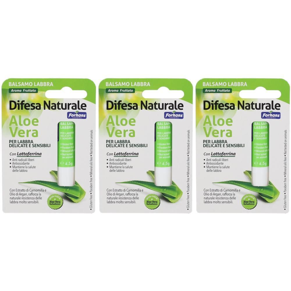 Lip Balm Forhans Cosmetics Lattoferrina Aloe Vera 3x1 St