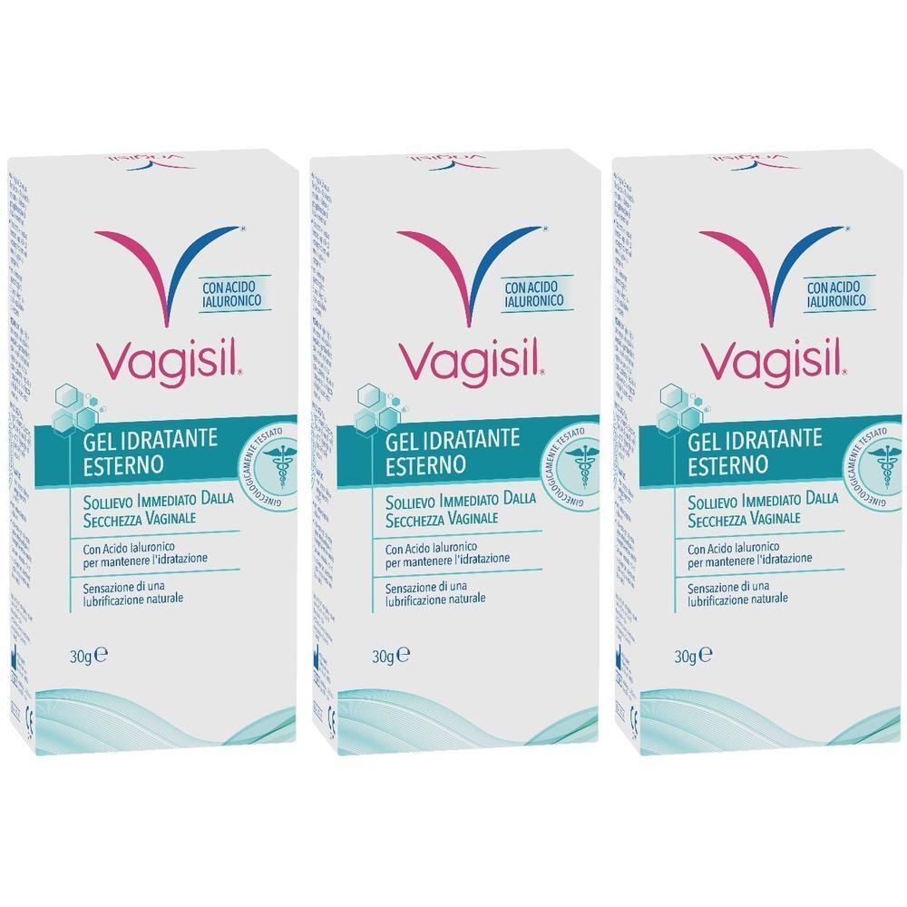 Vagisil Gel Idratante Esterno con Acido Ialuronico 3x30 g Lubrificante