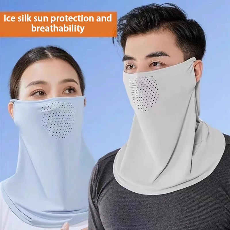 UV-Schutzmaske aus Eisseide für Männer und Frauen – Vollgesichts-Anti-Sonnenlicht, Nackenschutz, Gesichtsbedeckung zum Fahren ﻿ Image