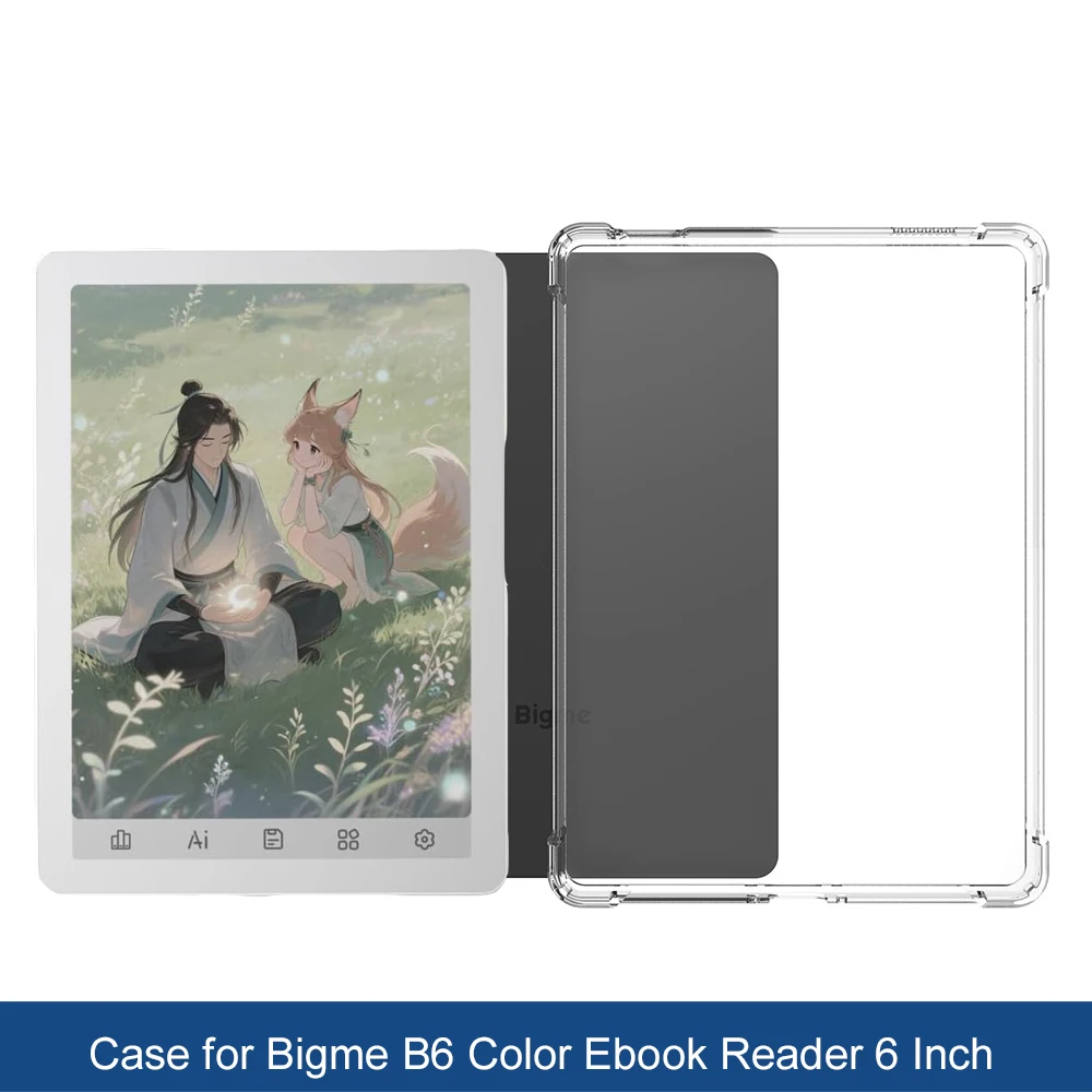 Funda-Hülle für Bigme B6 B 6 Hülle, transparente 15,2 cm eBook-TPU-Rückseite mit 4 stoßfesten Airbags, transparentes TPU Ultra, vergilbungssicher Image
