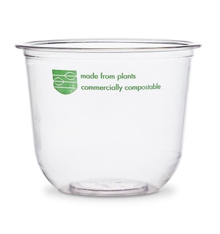 MONOUSO - Kompostierbar PLA Becher "Bella pot" Transparent 360ml Ø9,6cm (50 Stück) Image