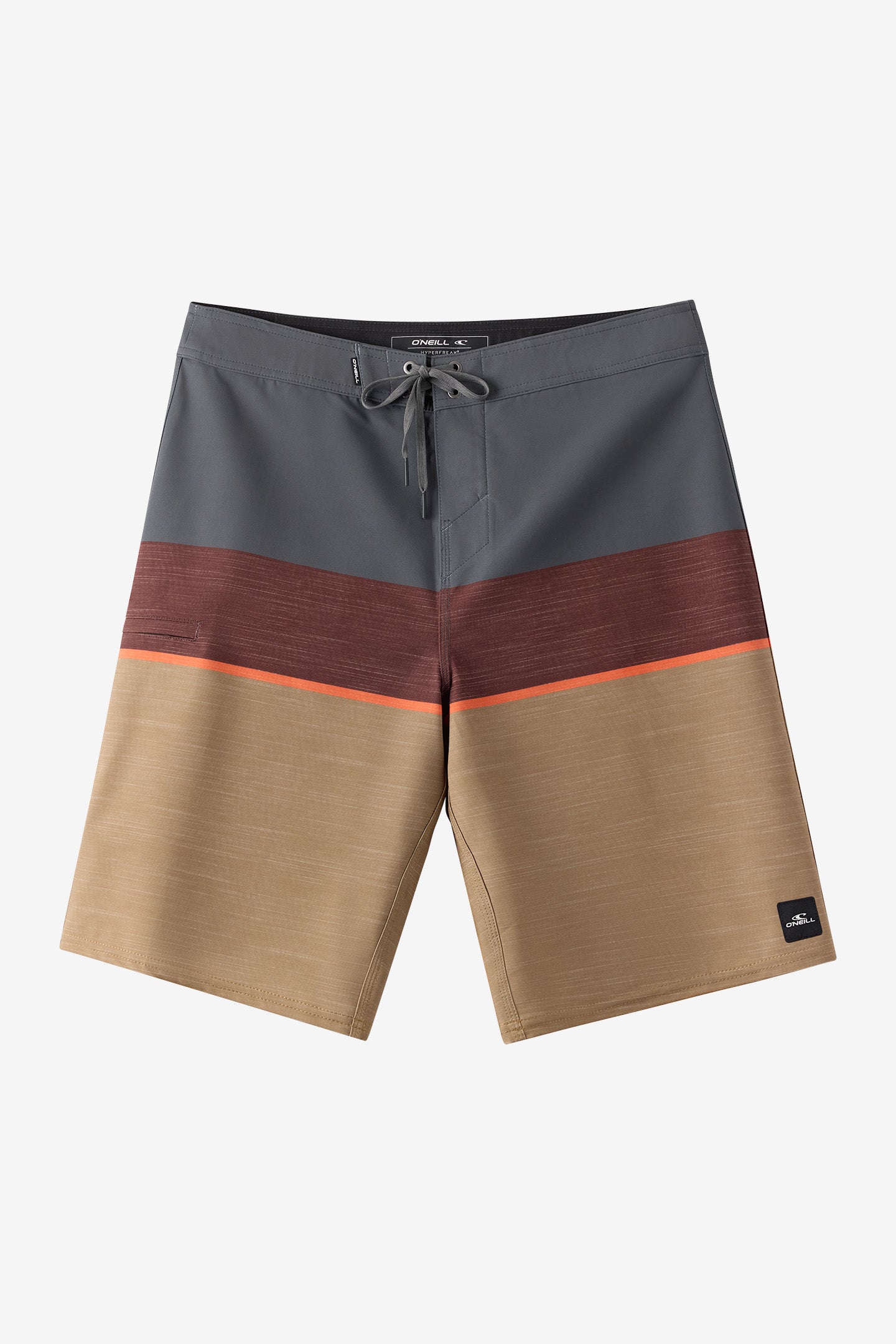 O'Neill Men's Hyperfreak Heat Block 21"" Board Shorts in Dark Khaki, Size 31, Elastane/Polyester