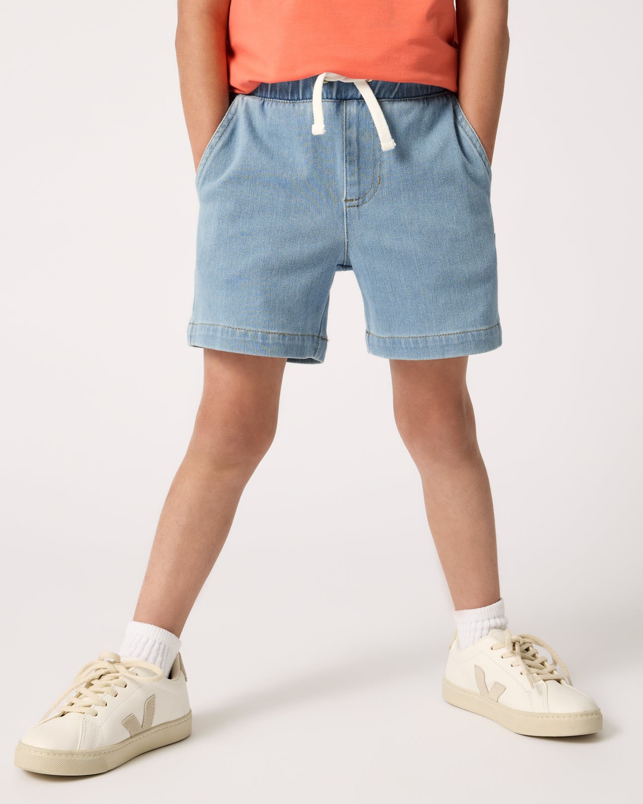 Light Blue Denim Chino Shorts - 6-12 months