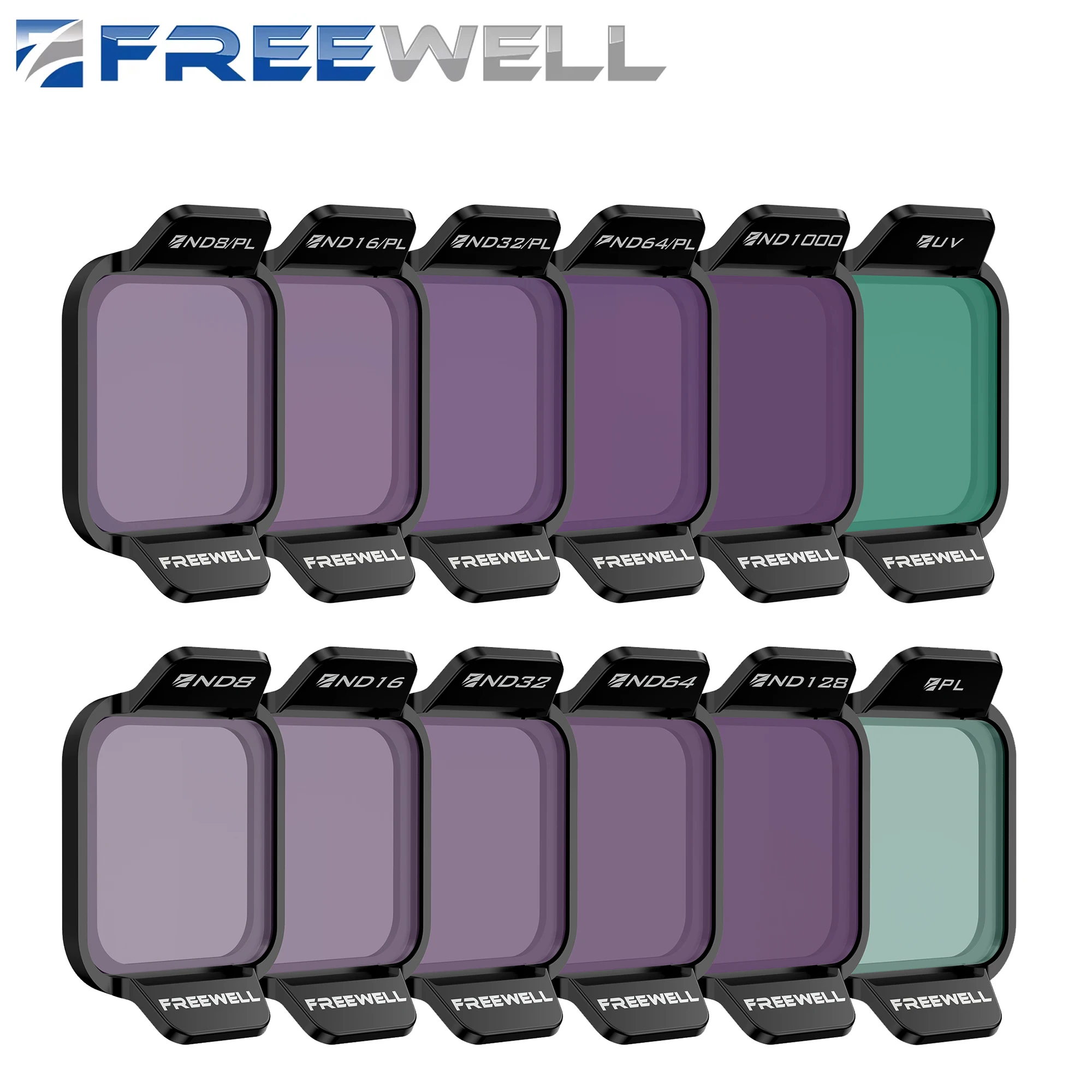 Freewell Ganztägige Drohnenfilter 12er-Pack UV PL ND Filter für DJI Flip und DJI Lito X1 Luftbildkamera-Objektiv Fotografiezubehör Image