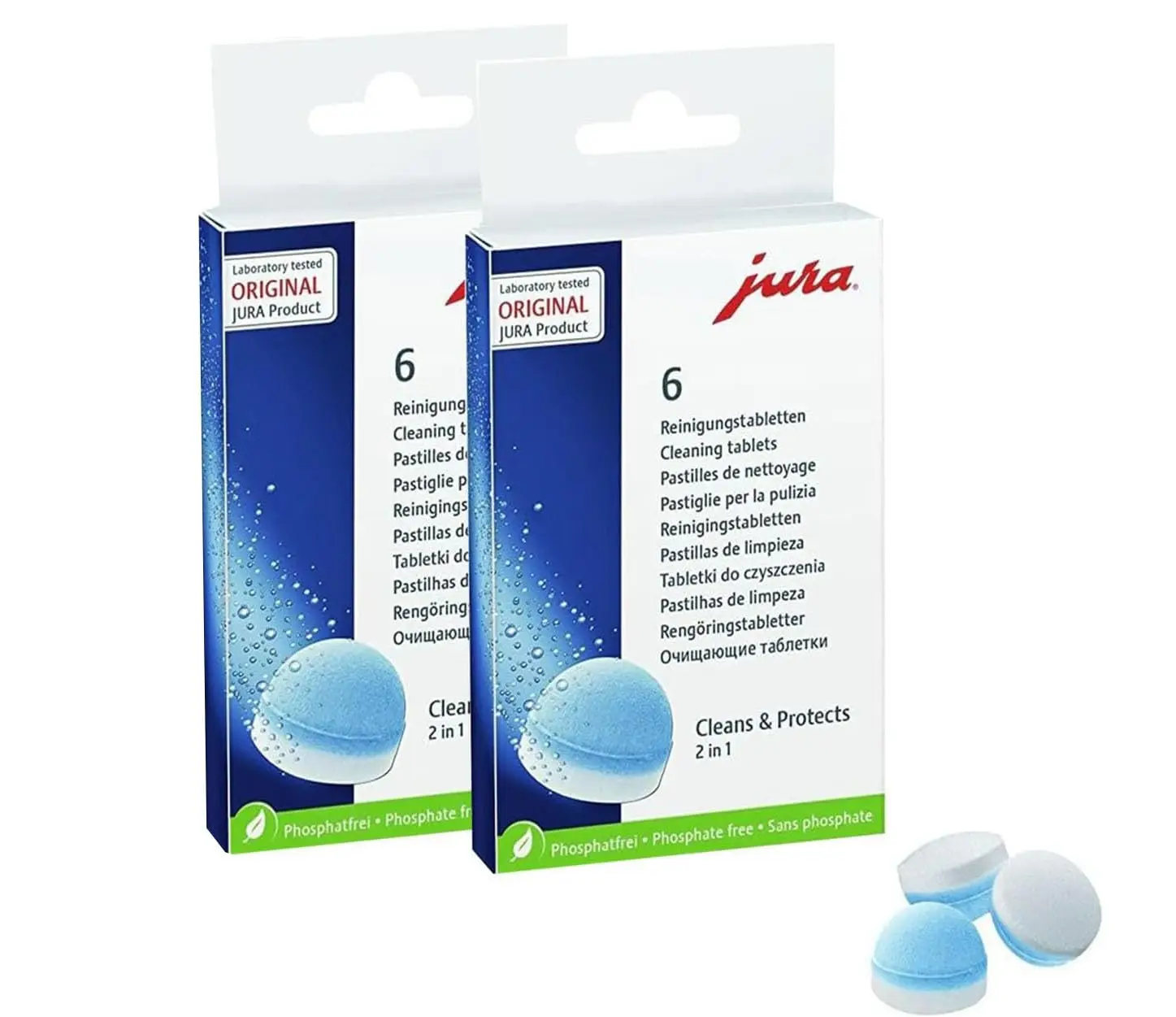 Jura 64308 Automatische Kaffeemaschinen-Reinigungstabletten Kompatibel mit Allen Jura-Geräten 12er-Pack Image