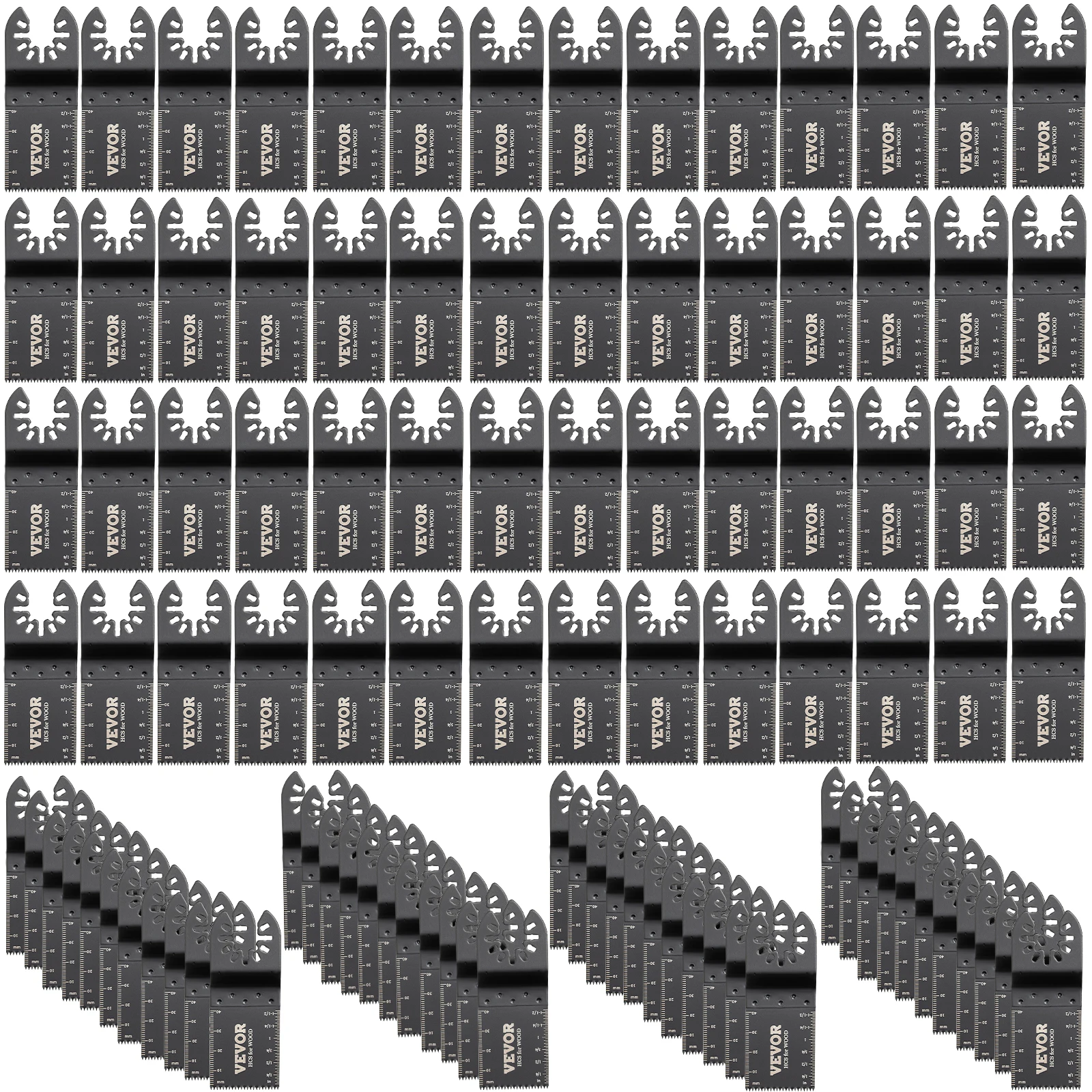 SucceBuy 100 Stück oszillierende Sägeblätter, Schnellspanner-Multitool-Klingen-Set, HCS-Werkzeugklingen, Schnittschneider für Holz, Kunststoff, Metall, Nägel Image