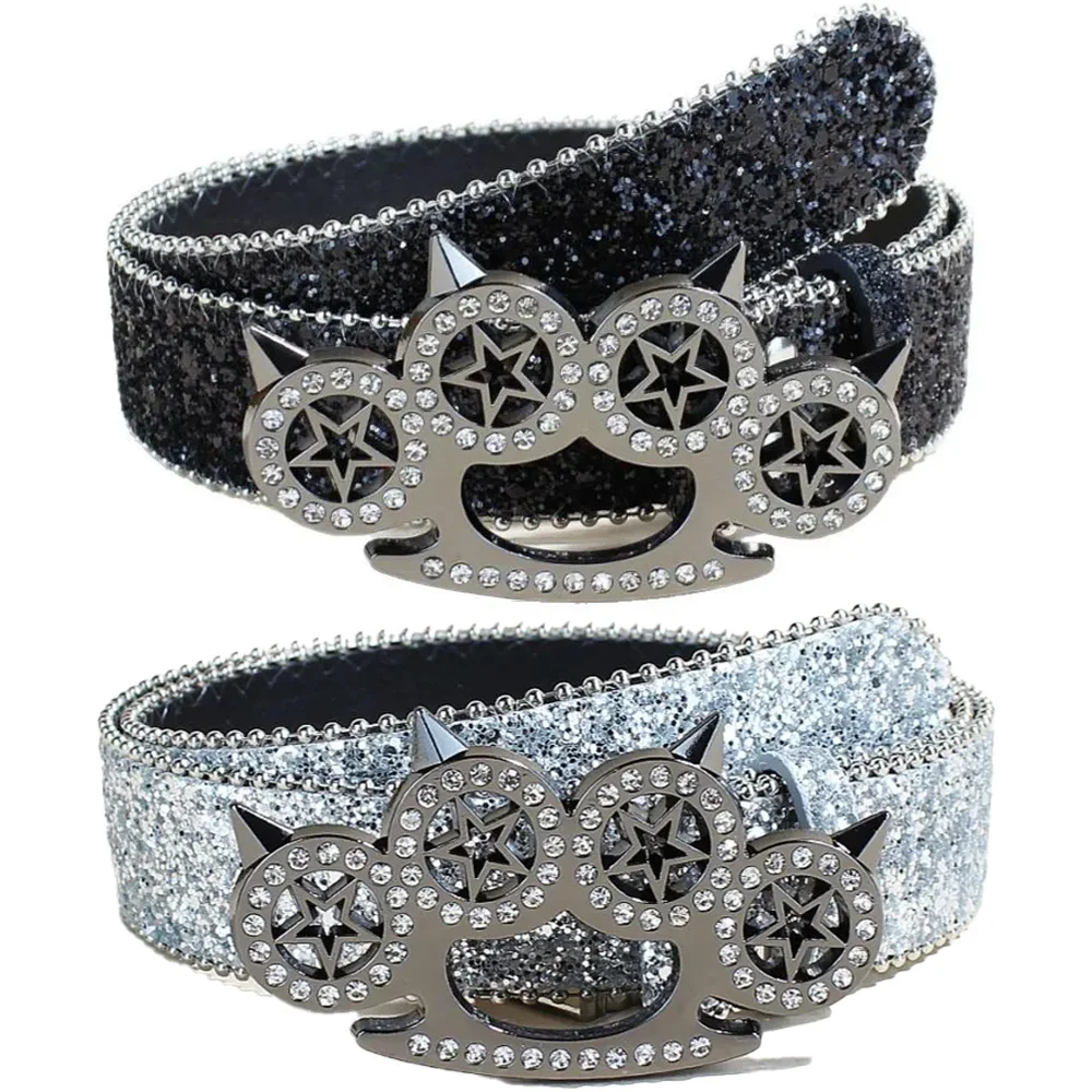 Original Strass-Tigerklauen-Gürtelschnalle Y2K Glänzende Serie Punk-Dekoration Damen-Taillengürtel Yabi Dekorativer Damen-Bund Image