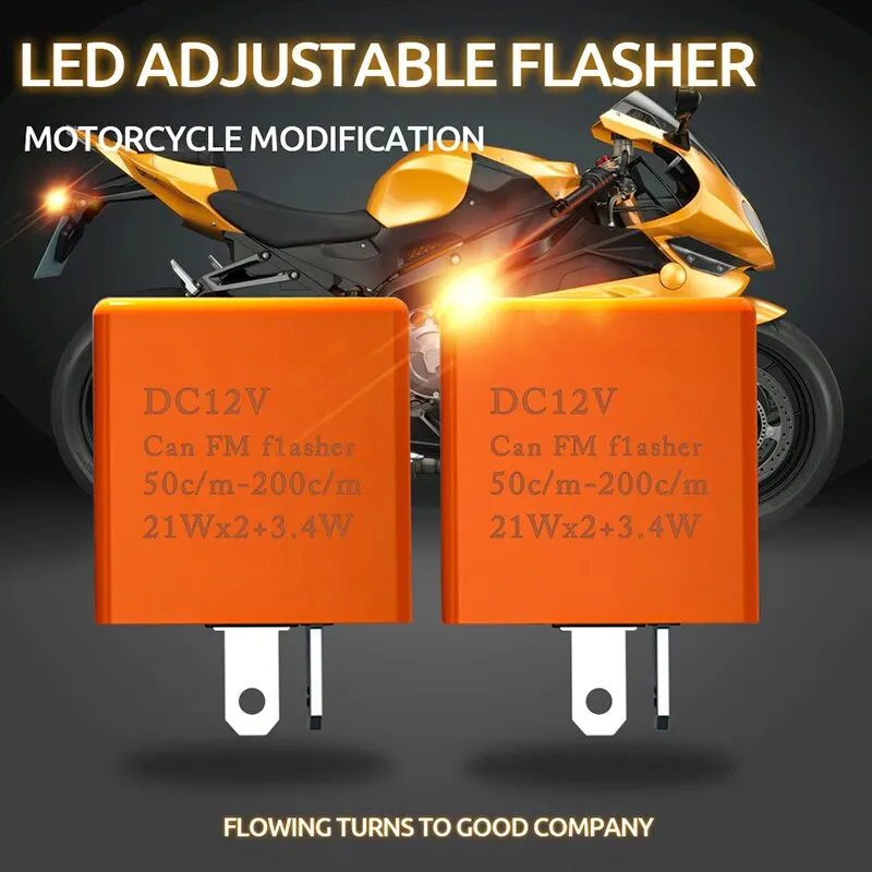 2Pin Motorrad LED Blink Relais Einstellbare Frequenz von Blinker Blinker Anzeige Blink Relais Für Motorrad Zubehör