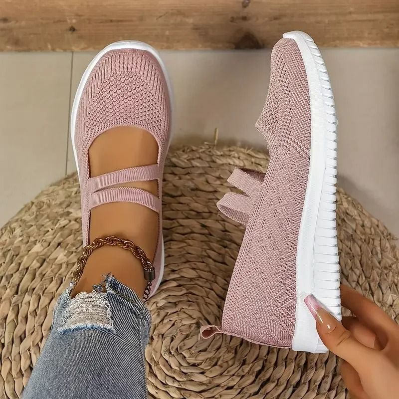 Women's Breathable Mesh Slip On Walking Shoes pink 7.5