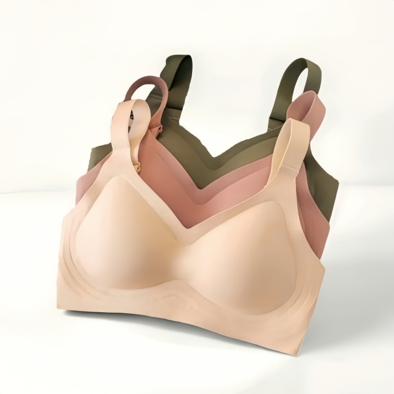 ComfortLift Seamless Wireless Push Up Bra For Women Full Coverage Plus Size Support red l
