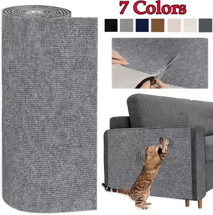 Self Adhesive Cat Scratch Protector Mat Trimmable Furniture & Sofa Guard For Cats warm White 40x300cm