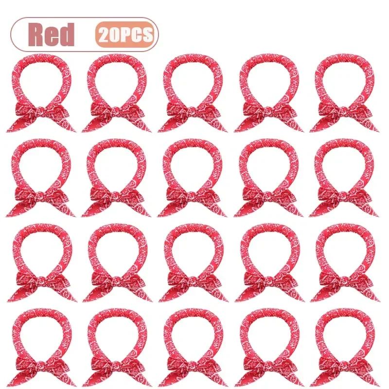 Summer Pet Cooling Scarf Ice Collar Reusable Breathable Cooling Bandana For Dogs & Cats Outdoor Heat Relief red 20 Pcs