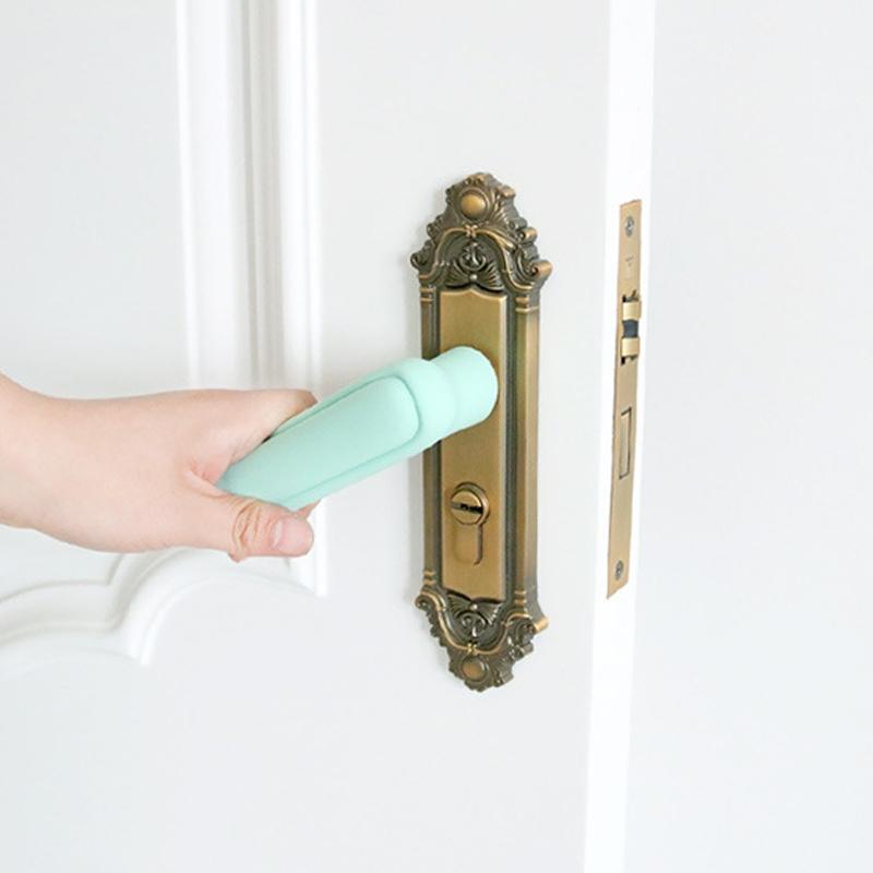 Silicone Door Handle Protector Child Safety Anti Collision Door Handle Cover light Green