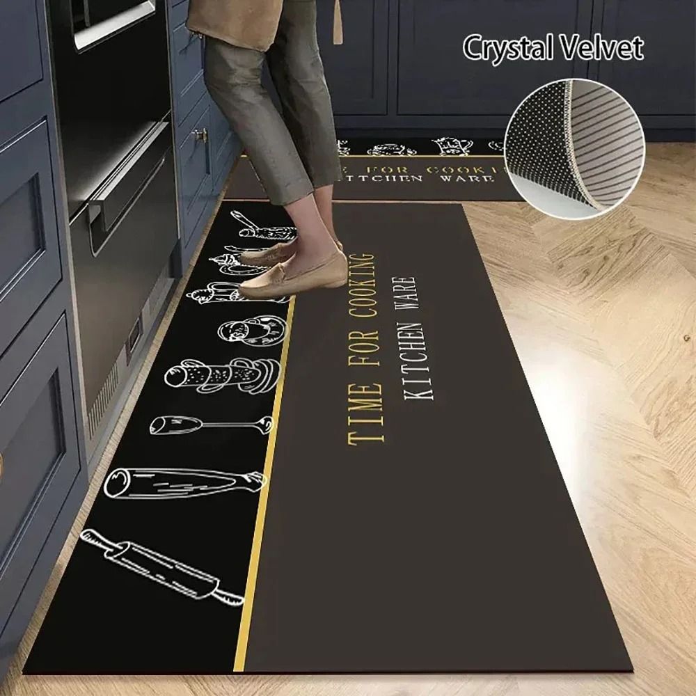 Absorbent Crystal Velvet Kitchen Mat For Bedroom Living Room And Entryway Floors 04 50cm X80 Cm