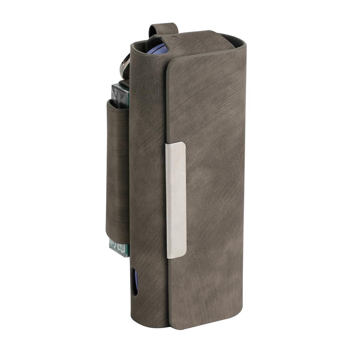 Premium Retro PU Protective Case For IQOS ILUMA With Storage Bag & Hook brown