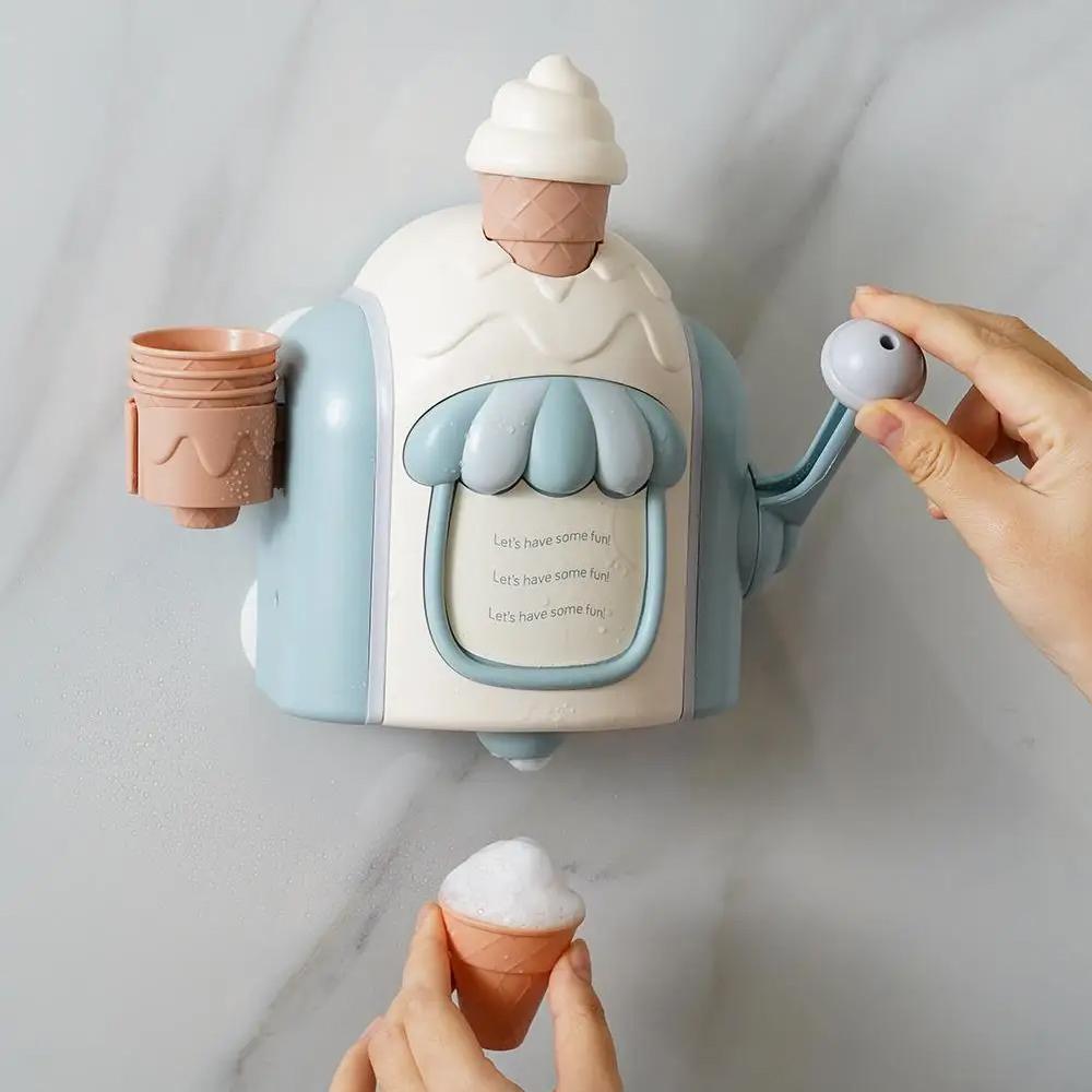 Sweet Scoop Bath Bubble Toy Ice Cream Foam Maker For Toddlers & Kids blue