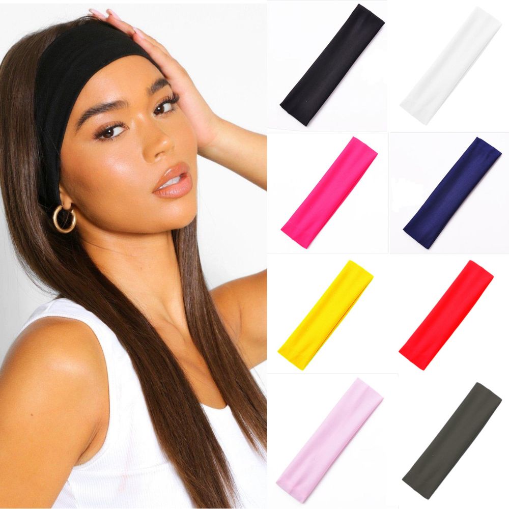 Sweat Absorbing Elastic Hair Bands Yoga & Running Headband For Men & Women red