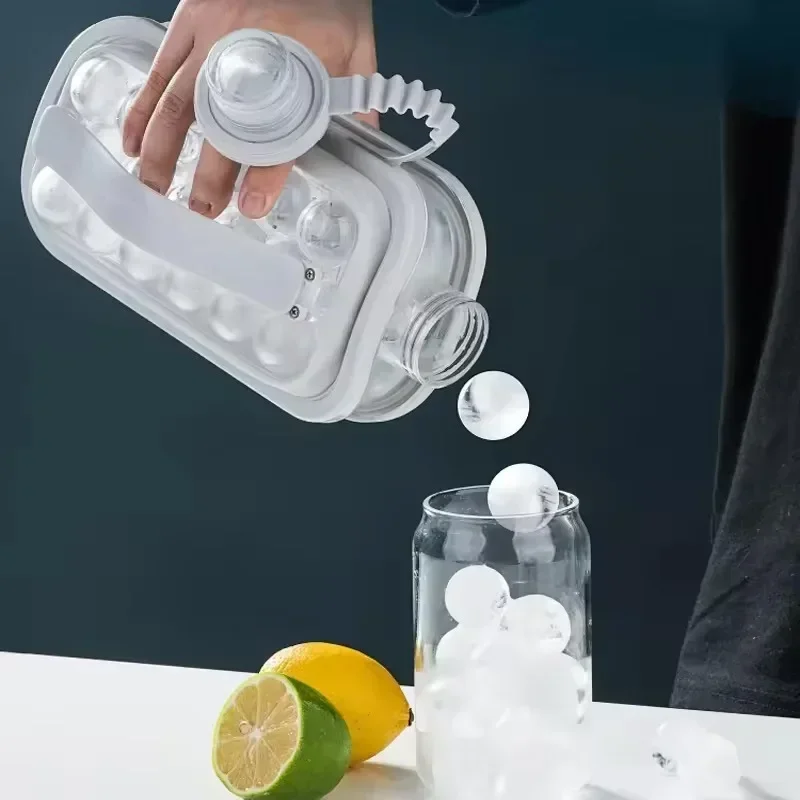 Ice Cube Maker Bottle & Portable Ice Storage Container pink