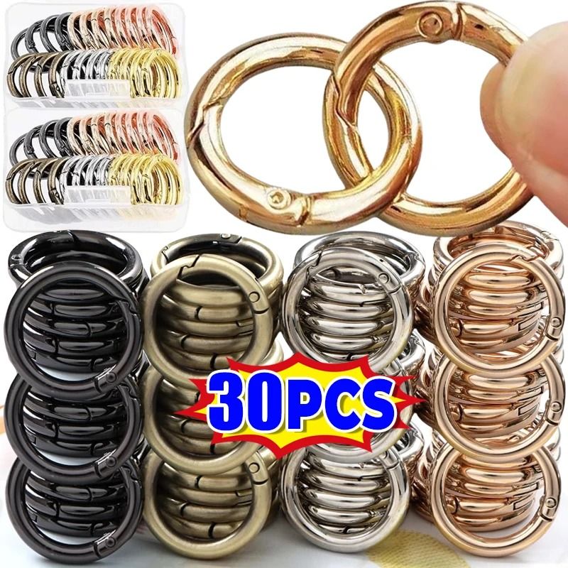 Heavy Duty Metal Spring Clasp Rings For Jewelry Keychains And Bag Accessories silver 10pcs 1.30 In