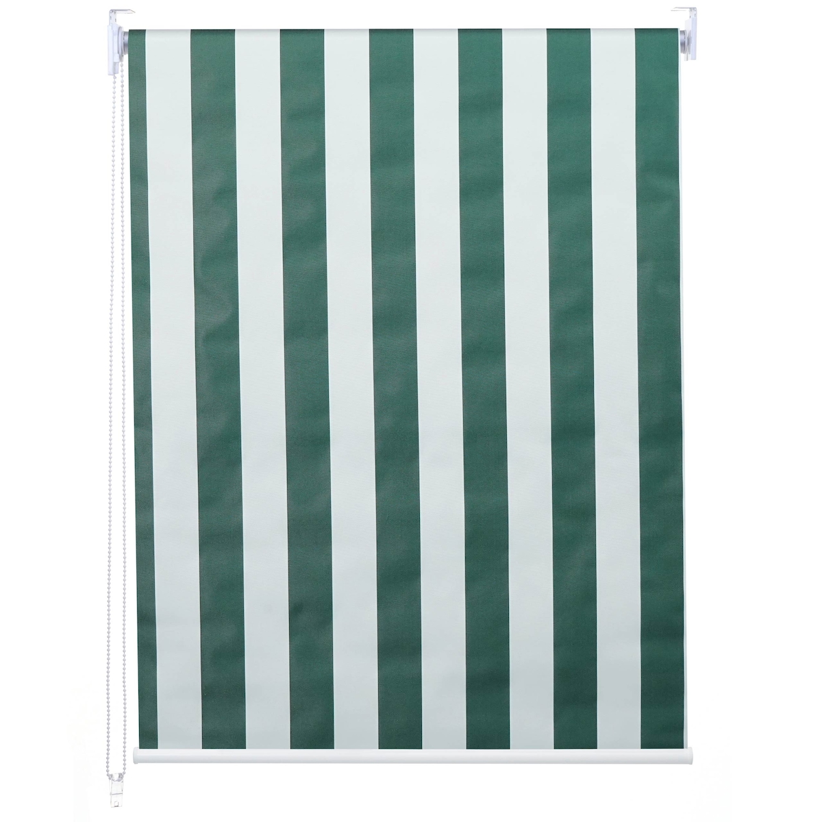 Mendler Rollo HWC-D52, Fensterrollo Seitenzugrollo Jalousie, 60x160cm Sonnenschutz Verdunkelung blickdicht ~ grün/weiß Image