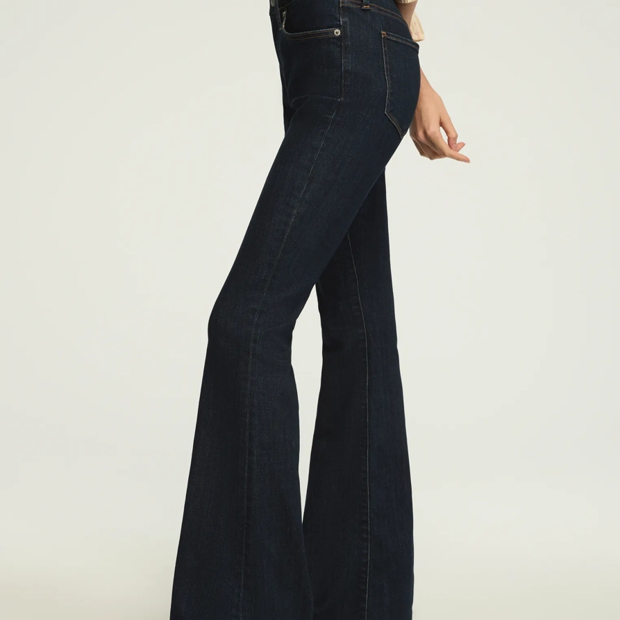 Lucky Brand High Rise Braided Stevie Flare - Women's Pants Denim Flare Flared Jeans in Dixie Darling Wash, Size 32 x 32