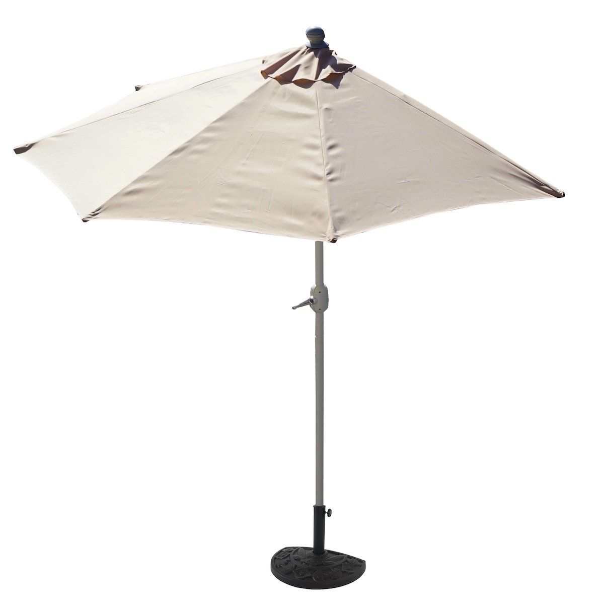 Mendler Sonnenschirm halbrund Parla, Halbschirm Balkonschirm, UV 50+ Polyester/Alu 3kg ~ 270cm creme mit Ständer Image
