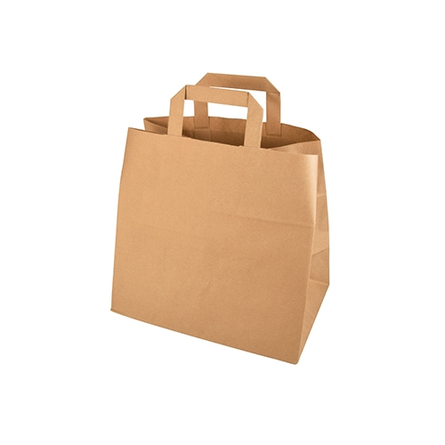 PAPSTAR 400 Tragetaschen, Papier 25 cm x 26 cm x 17 cm braun mit Tragegriff Image