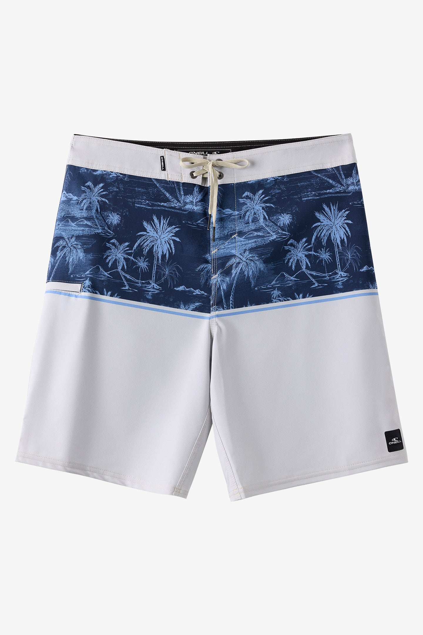 O'Neill Boy's Hyperfreak Heat Block 17"" Board Shorts in Fog, Size 27, Elastane/Polyester