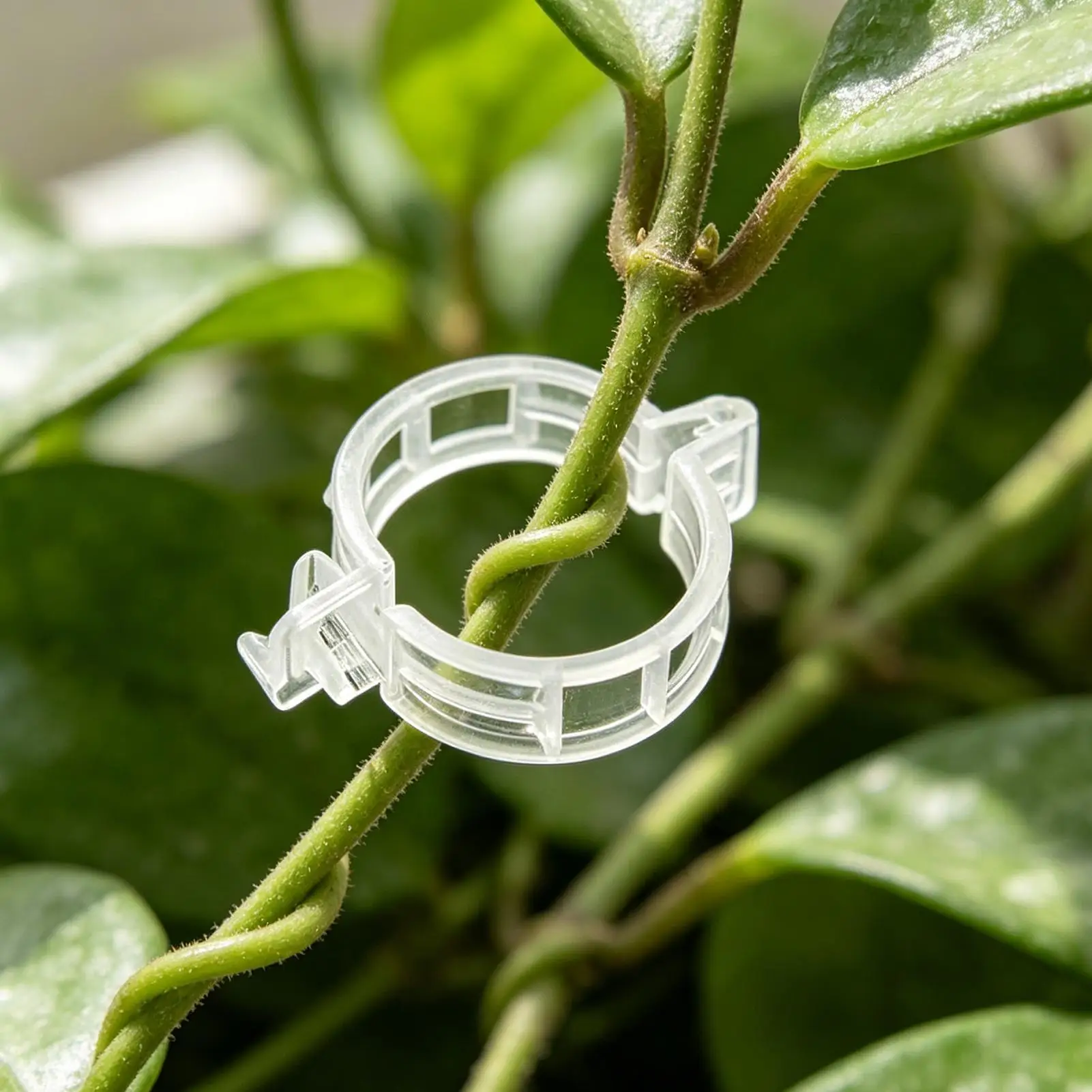 100 Stück Pflanzenranken-Clips, Garten-Befestigungsklammern für Stiele, Wiederverwendbare Garten-Fixierclips für Pflanzen, Transparent Image