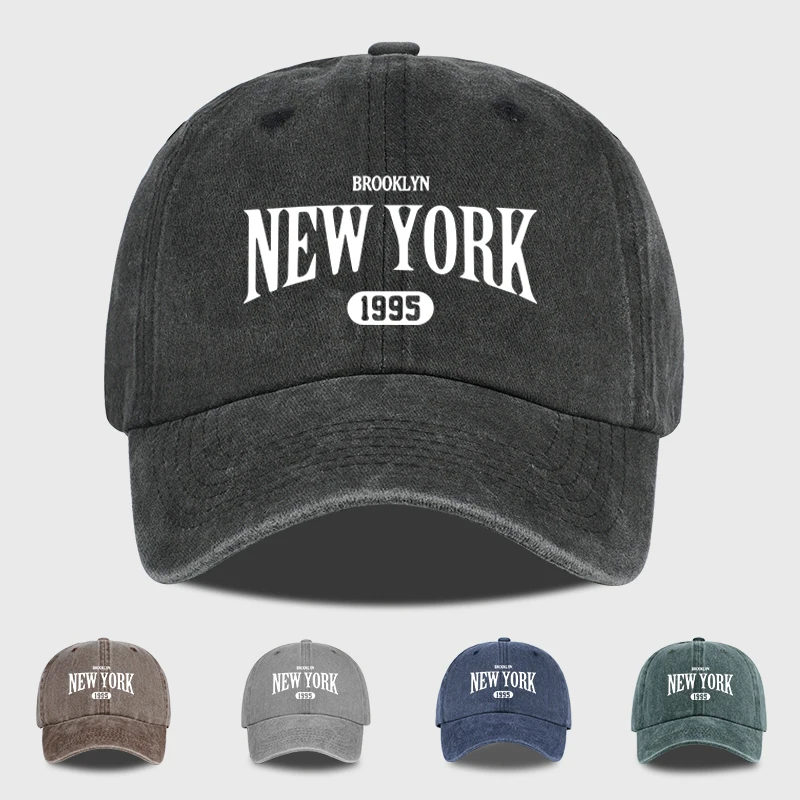 Retro-Baseballkappe mit Aufdruck „New York 1995“, verstellbare Streetwear-Mütze für den täglichen Gebrauch für New Yorker Liebhaber