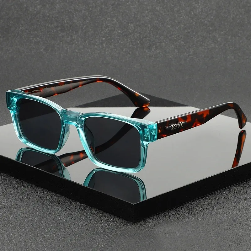 Sonnenbrille mit quadratischem Rahmen, UV-Schutz, Sonnenbrille für Outdoor-Reisen, Fahrabenteuer, lässiger Stil, Sonnenbrille für Herren, Unisex-Brille Image