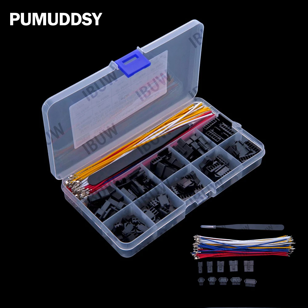 JST SM 2,54mm Buchsen- und Steckverbinder-Set mit 22AWG Vorvercrimptem Kabel SM2.54 2/3/4/5/6 Pin Gehäuseadapter Kabelverbinder 4p 5p Image