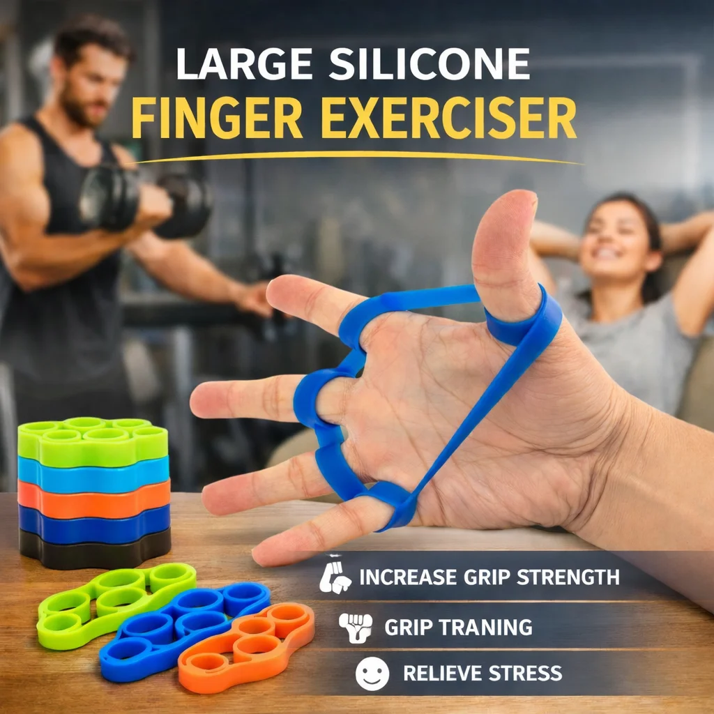 Silikon-Fingertrainer Handgriff-Verstärker 6,6LB 8,8LB 11LB Fingerdehner Widerstandsband für Grifftraining Rehabilitation Stressabbau Image