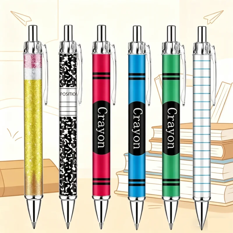 6/12 Stück Kugelschreiber zum Lehrertag, Geschenk zum Lehrertag, Flash-Kugelschreiber, Dankeschön-Geschenk, Büro-Schreibwarenbedarf Image