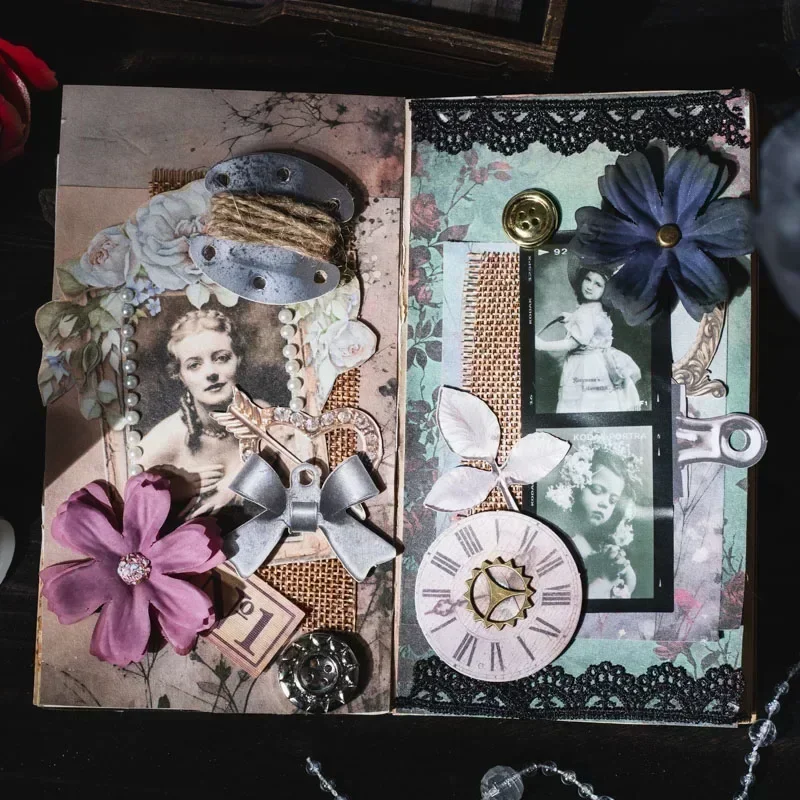 30 Blatt Vintage-Dunkelpapier, Zubehör für die Serie „Wonder Garden“, DIY-Basisdekoration für Tagebücher, 30 Stück, 6 Stile, Schreibwaren Image