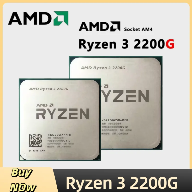 AMD Ryzen 3 2200G Gebraucht R3 2200G 3,5 GHz Zen 0,014 Quad-Core Quad-Thread CPU YD2200C5M4MFB Sockel AM4 Image