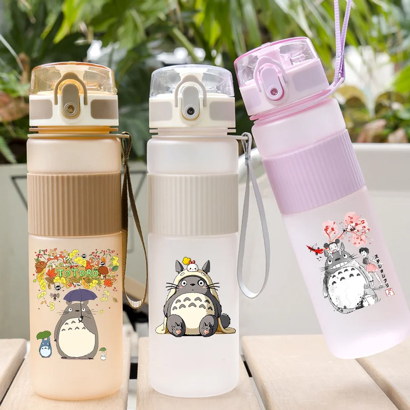 Neue 550ml Totoro Wasserflasche für Damen und Herren, Tragbare Outdoor-Becher mit Cartoon-Animationsmuster, Sportflaschen, Babyparty-Geschenk Image