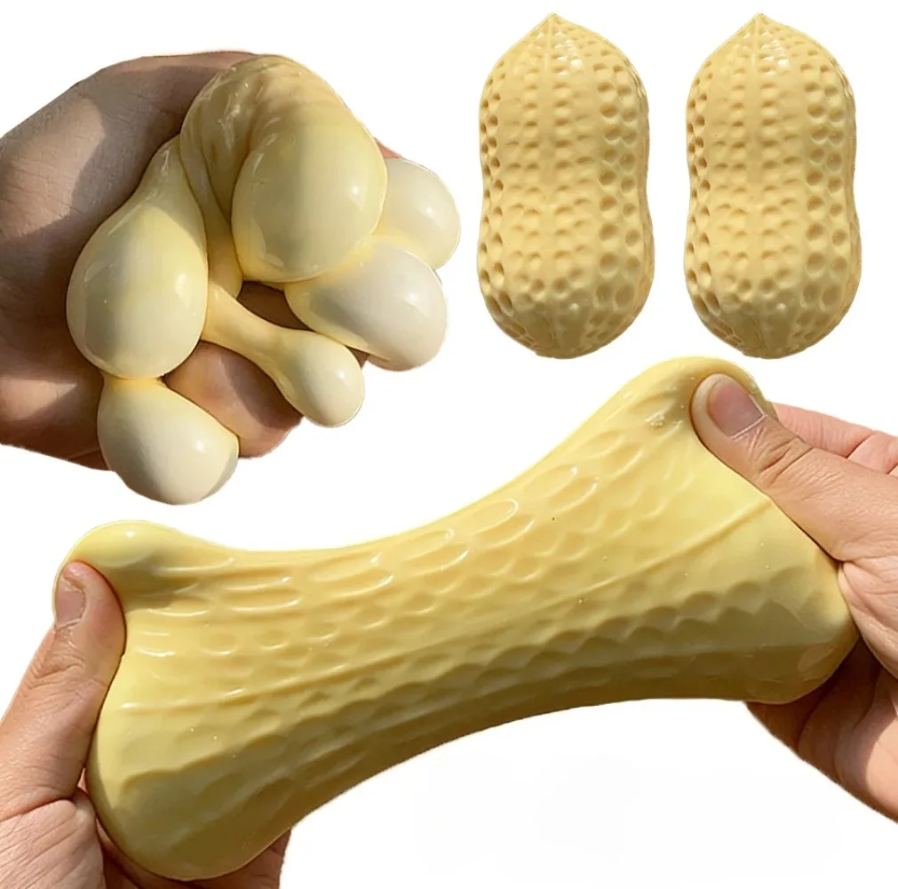 Bestseller Erdnuss-Squishy-Spielzeug mit Langsamer Rückfederung, Fidget-Stressabbau-Spielzeug, Sensorisches Entspannungsgeschenk für Erwachsene Image