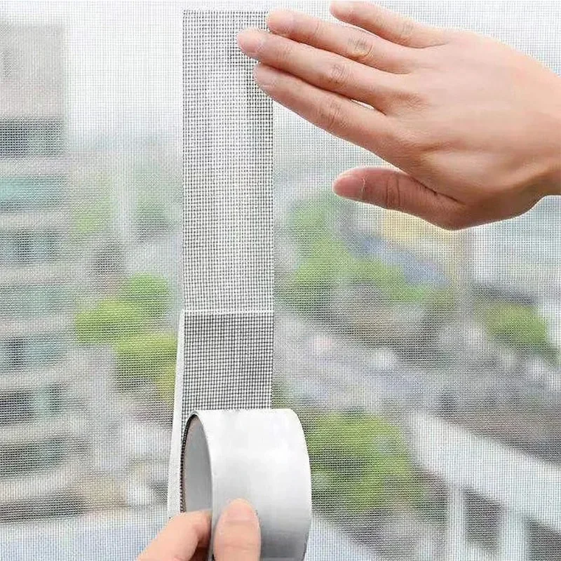 5cm*2m/Rolle Selbstklebendes Fenster-Fliegengitter-Reparaturband Netzpatch für Türgitter Reparatur von Löchern Anti-Mücken Insekten-Reparatur
