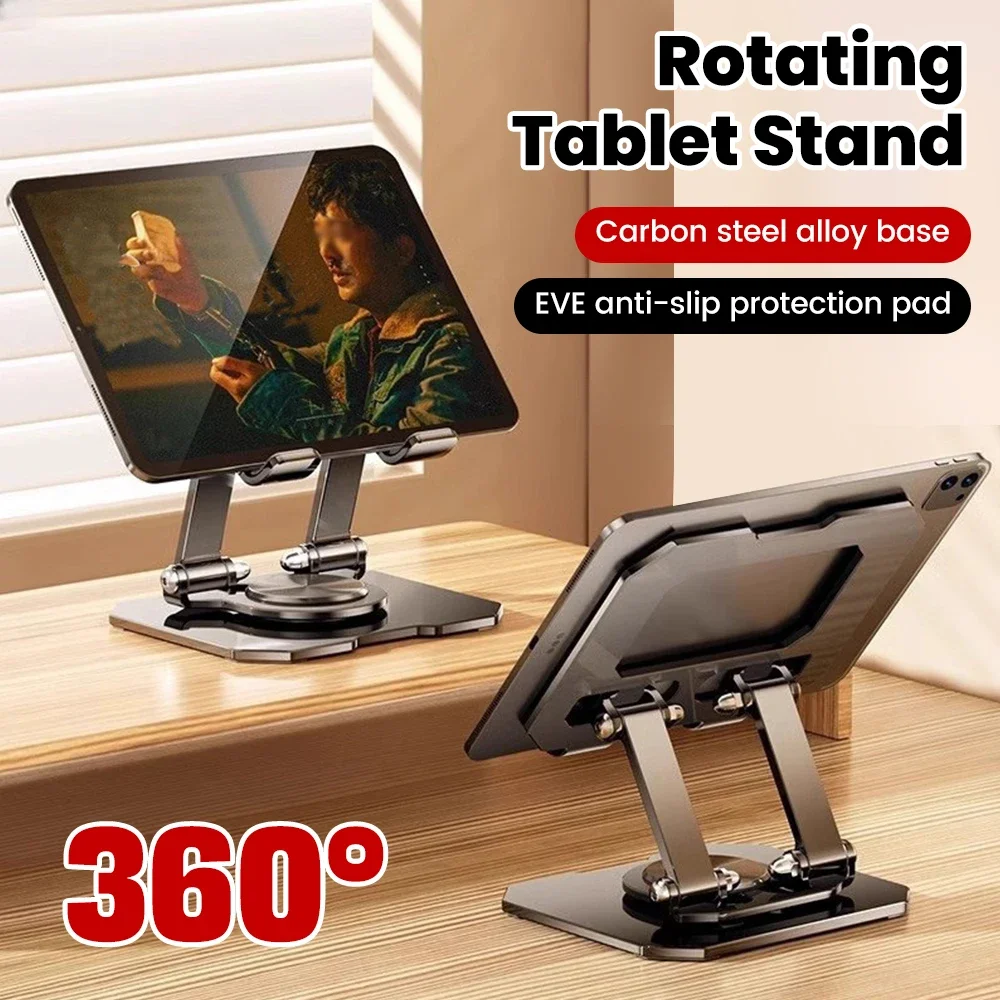 Laptop-Halterung, Handy- und Tablet-Halterung, Aluminiumlegierung, multifunktionale Desktop-Halterung, 360-Grad-Drehung, faltbar Image