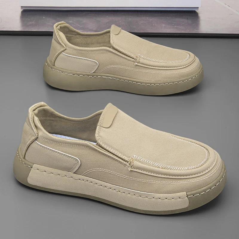 Männer Klassische Retro Casual Schuh Abdeckung Arbeit Büro Flache Schuhe One Step Stepping Wanderschuhe Täglichen Gehen Fahren Leinwand Schuh