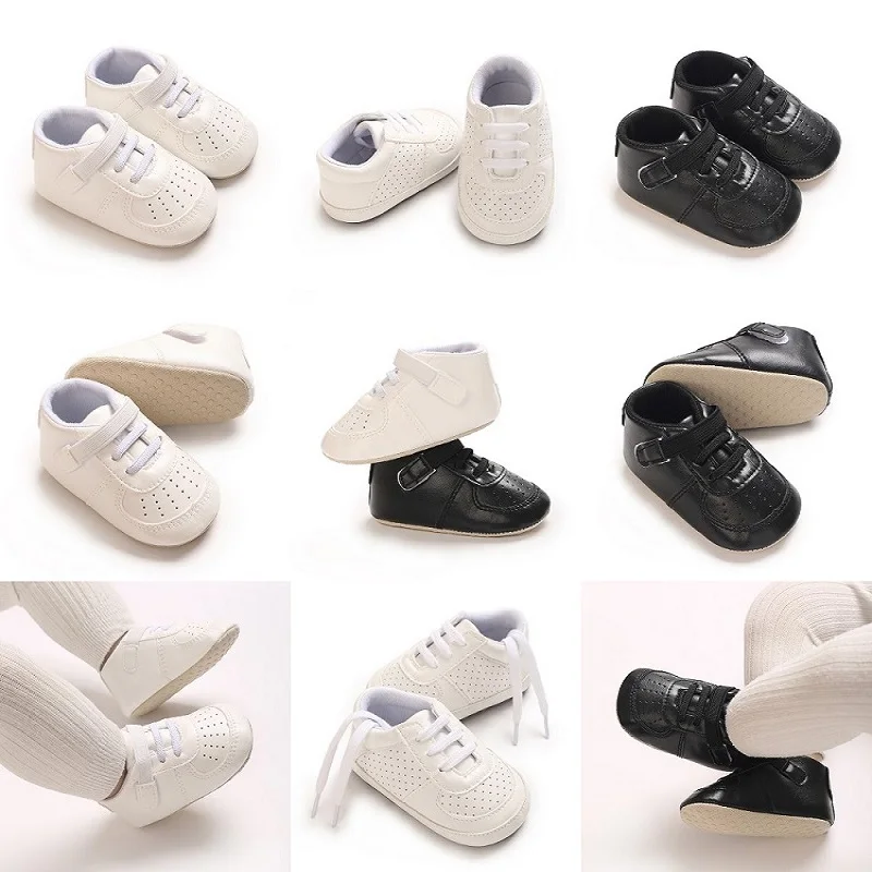 Einfarbige, atmungsaktive, klassische Sportschuhe für Babys, Jungen und Mädchen, Schuhe mit weicher Sohle, Lauflernschuhe, rutschfeste Babyschuhe für Kleinkinder