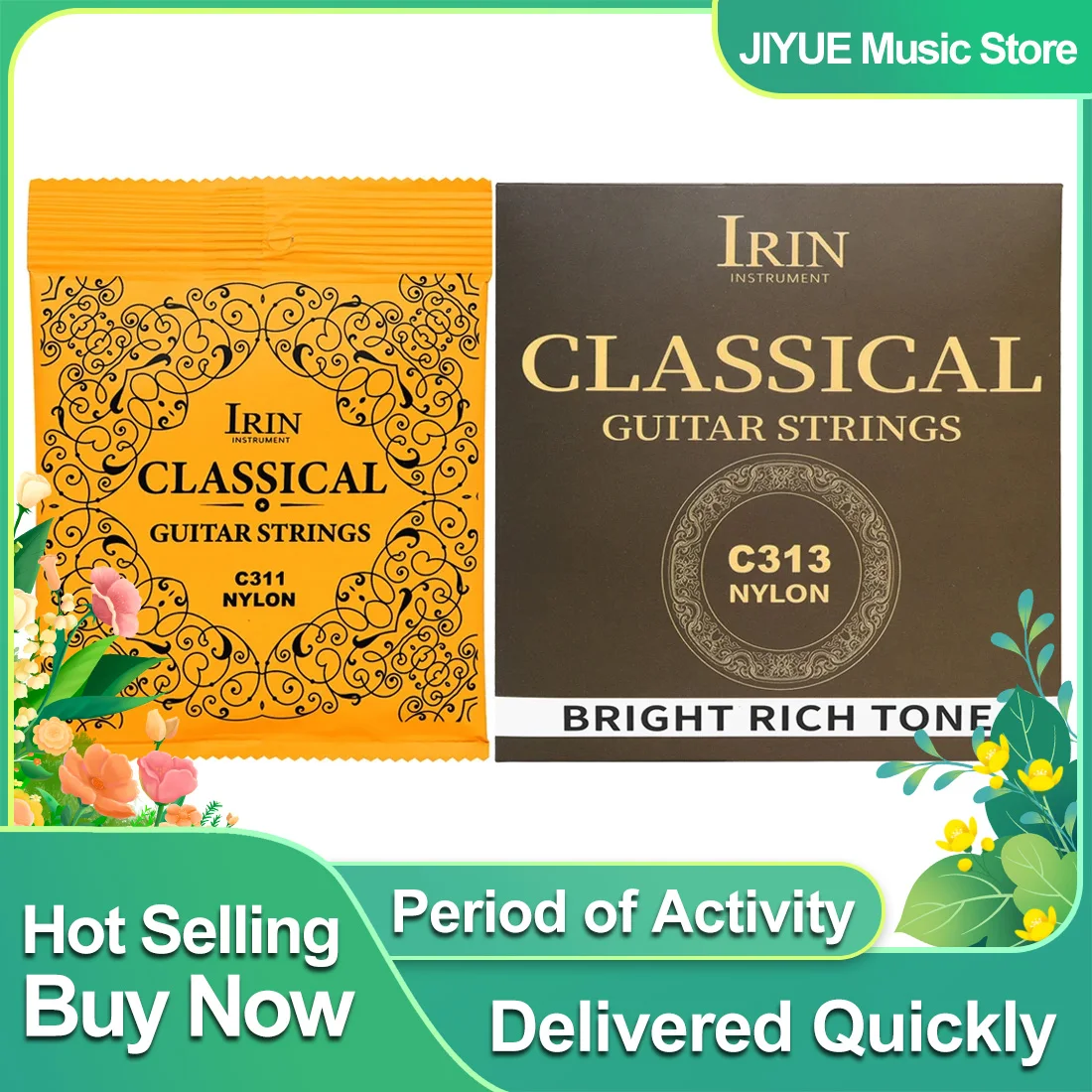IRIN Saiten für klassische Gitarre, versilberte Kupferlegierung, für Anfänger, professionelle Übungssaiten, Teile für klassische Gitarre Image