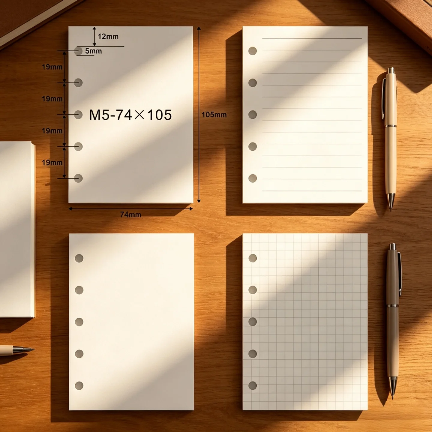 M5 A8 Nachfüllbare Seitensätze – Hochwertige linierte, unlinierte & karierte Einlagen für DIY-Notizbücher & Journale, dickes M5 & A8 Nachfüllpapier Image